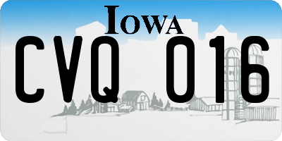IA license plate CVQ016