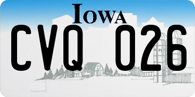 IA license plate CVQ026