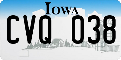 IA license plate CVQ038