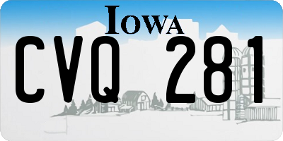 IA license plate CVQ281
