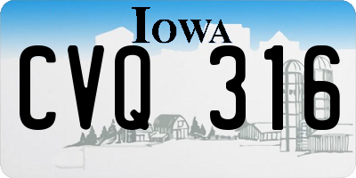 IA license plate CVQ316