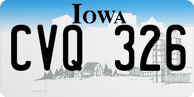 IA license plate CVQ326