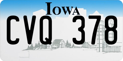 IA license plate CVQ378