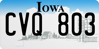 IA license plate CVQ803