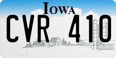 IA license plate CVR410