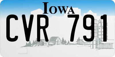 IA license plate CVR791