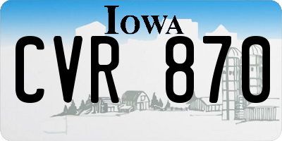 IA license plate CVR870