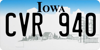 IA license plate CVR940