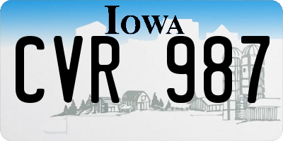 IA license plate CVR987