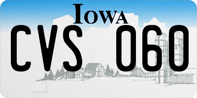 IA license plate CVS060