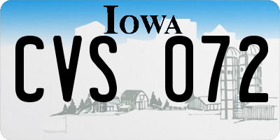IA license plate CVS072