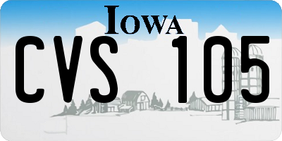 IA license plate CVS105