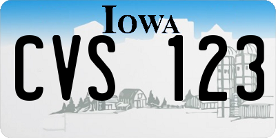 IA license plate CVS123