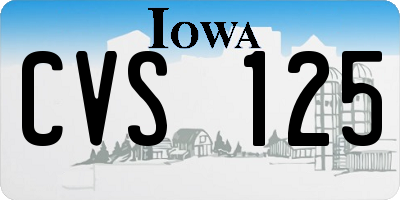 IA license plate CVS125