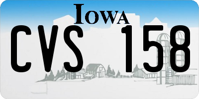 IA license plate CVS158