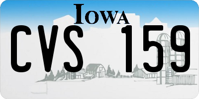 IA license plate CVS159