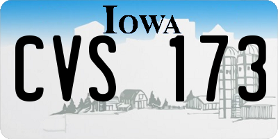IA license plate CVS173