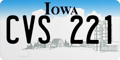 IA license plate CVS221