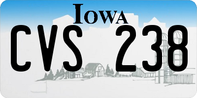 IA license plate CVS238