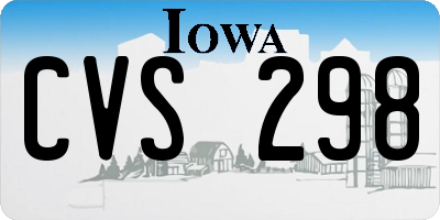 IA license plate CVS298