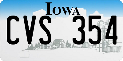 IA license plate CVS354