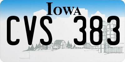 IA license plate CVS383