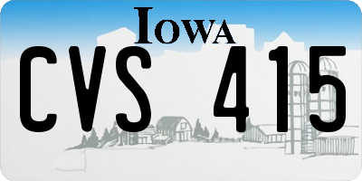 IA license plate CVS415