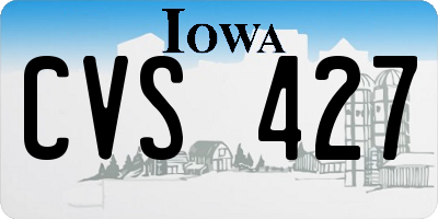 IA license plate CVS427