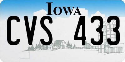 IA license plate CVS433
