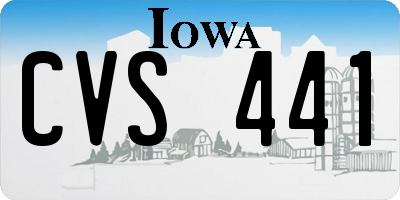 IA license plate CVS441