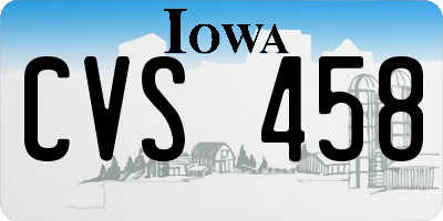 IA license plate CVS458