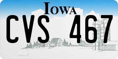 IA license plate CVS467