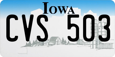 IA license plate CVS503