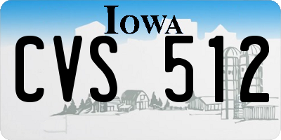 IA license plate CVS512
