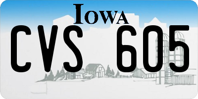 IA license plate CVS605