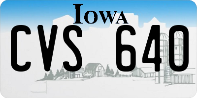 IA license plate CVS640