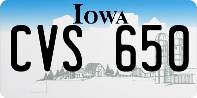 IA license plate CVS650