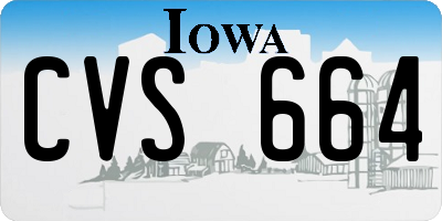 IA license plate CVS664