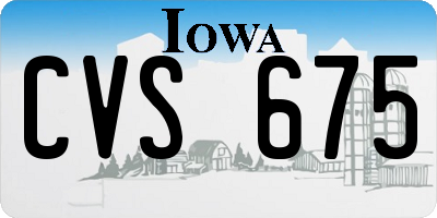 IA license plate CVS675