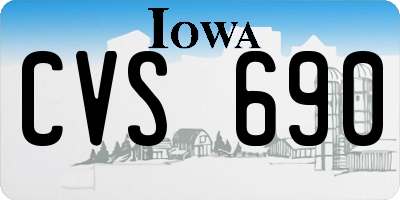 IA license plate CVS690