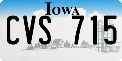 IA license plate CVS715