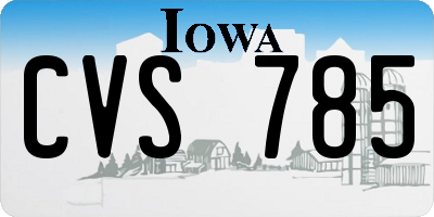 IA license plate CVS785