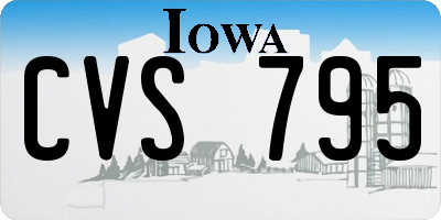 IA license plate CVS795