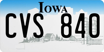 IA license plate CVS840