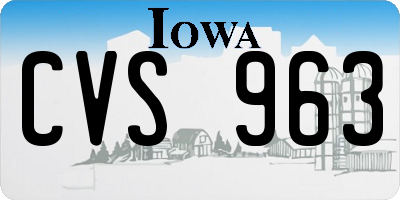IA license plate CVS963