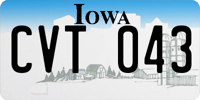 IA license plate CVT043