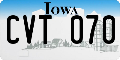 IA license plate CVT070