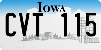 IA license plate CVT115