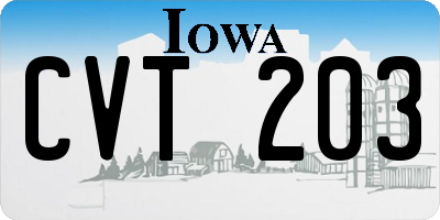 IA license plate CVT203