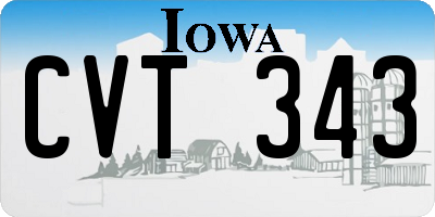 IA license plate CVT343